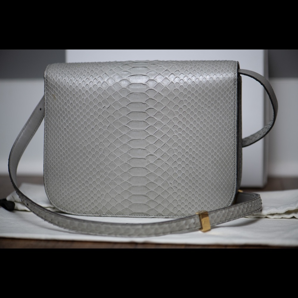 Celine Medium Box Bag - Grey Python Leather - image 7